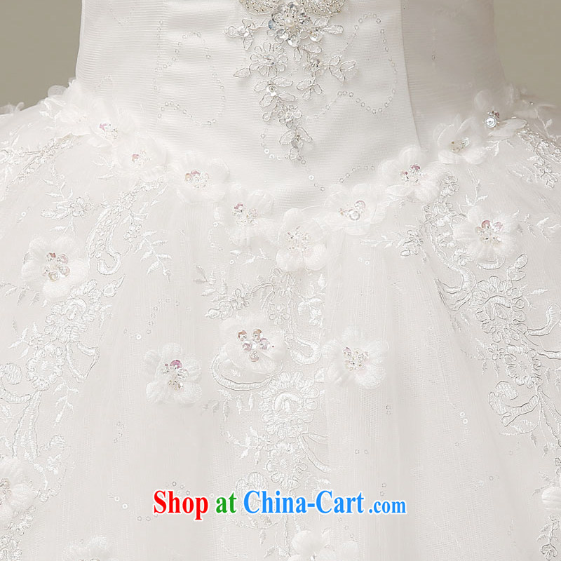 The United States, wedding dresses 2015 spring and summer retro field shoulder lace hand tied flowers with Korean version with Princess bride wedding H - 53 white S, AIDS, and the United States (Imeinuo), shopping on the Internet