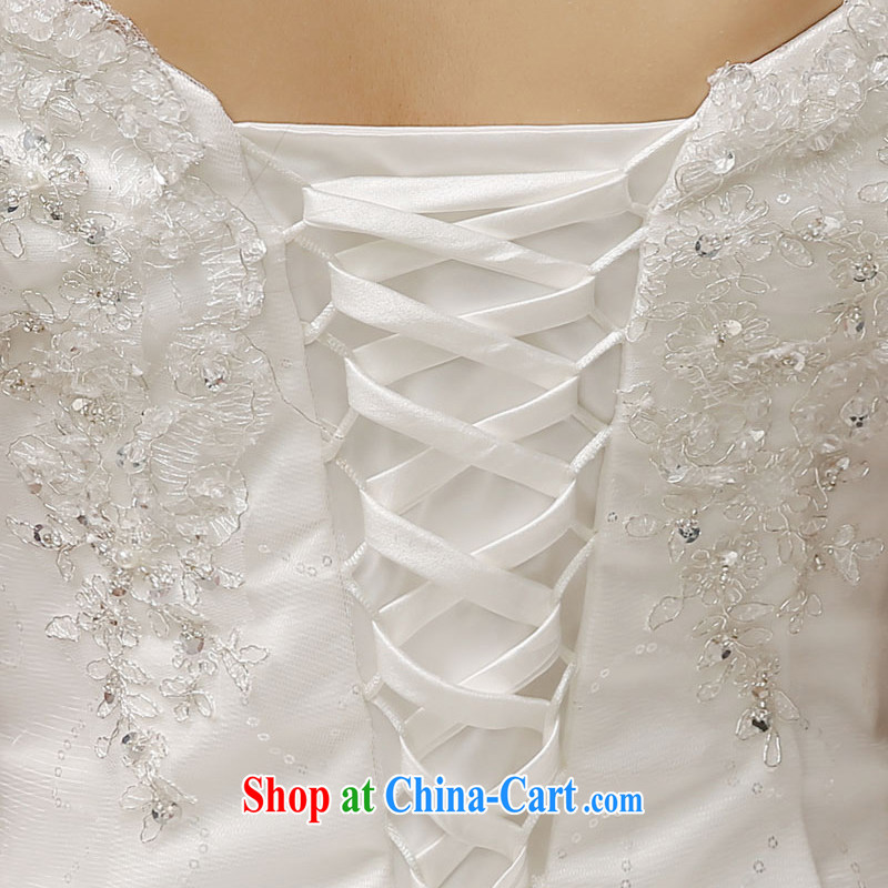 The United States, wedding dresses 2015 spring and summer retro field shoulder lace hand tied flowers with Korean version with Princess bride wedding H - 53 white S, AIDS, and the United States (Imeinuo), shopping on the Internet