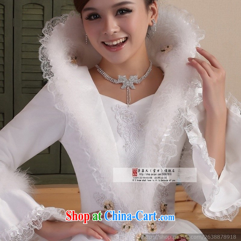 Winter wedding dresses new 2014 Korean wedding dresses long sleeved the cotton winter clothes wedding white customer size made no refunds or exchanges, so Pang, shopping on the Internet