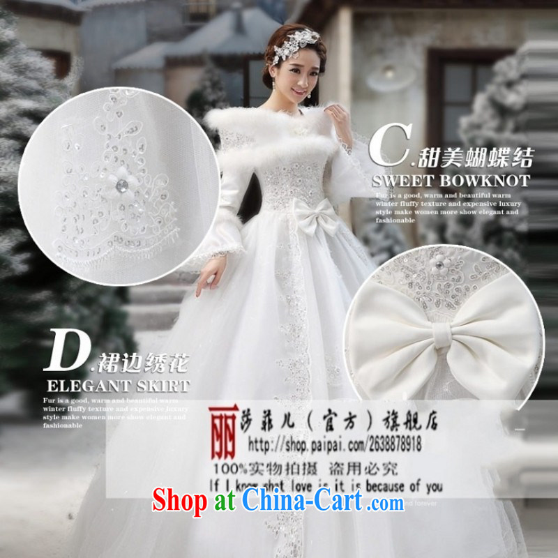 With winter wedding dresses winter clothes 2014 new Korean wedding winter long-sleeved wool collar thick winter, cotton customer size will not be refunded, love so Pang, shopping on the Internet