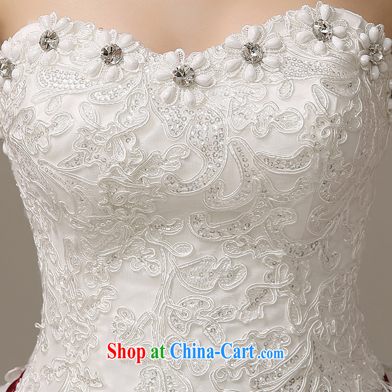 The United States, wedding dresses 2015 Spring/Summer Edition Korea wiped his chest lace, short, bridal wedding band stylish and small tail H - 62 white XL, the United States, (Imeinuo), shopping on the Internet