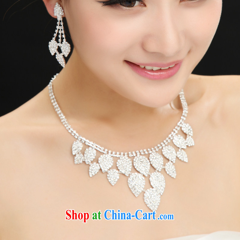 7 color 7, Korean-style wedding accessories silver leaves hair accessories bridal jewelry and wedding jewelry 3-piece kit are white, 7-Color 7 tone, and shopping on the Internet