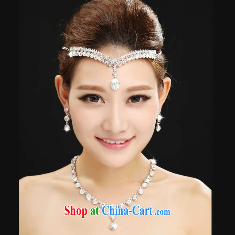 7-Color 7 tone that bridal necklace set water drilling Crown wedding jewelry Korean-style wedding accessories 3-Piece PS 011 white, code, and 7-Color 7 tone, and shopping on the Internet
