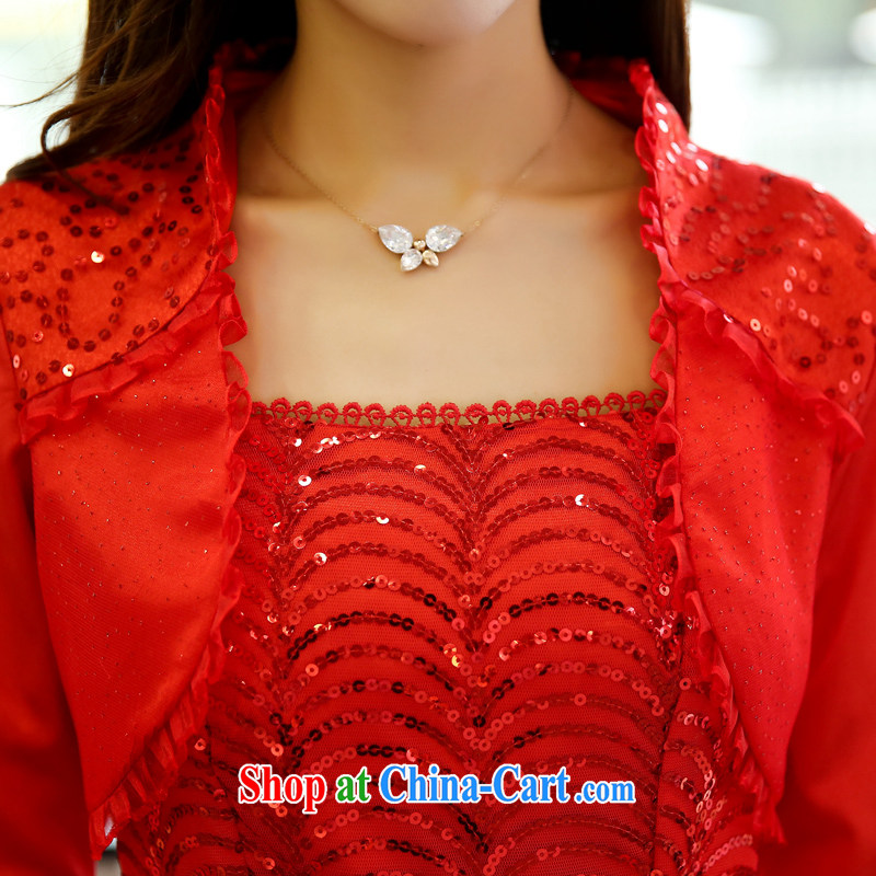 of the oak autumn 2015 new beauty, wedding wedding wedding small jacket off chest dress two-piece load Q 408,082 red XXXL, of the oak, and shopping on the Internet