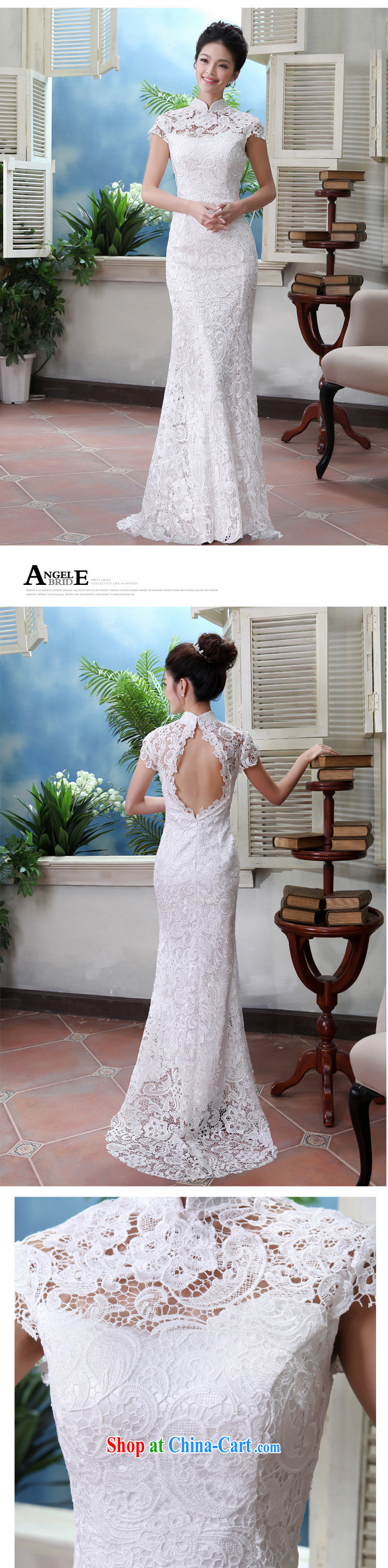 Still, 11 field shoulder back exposed dress cheongsam dress wedding dresses bridal toast serving long stylish crowsfoot AL 8985 white XS pictures, price, brand platters! Elections are good character, the national distribution, so why buy now enjoy more preferential! Health