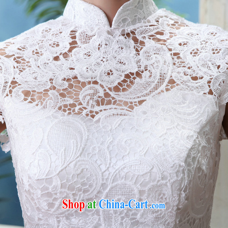 Still, 11 field shoulder back exposed dress cheongsam dress wedding dresses bridal toast serving long stylish crowsfoot AL 8985 white XS, still, and that, on-line shopping