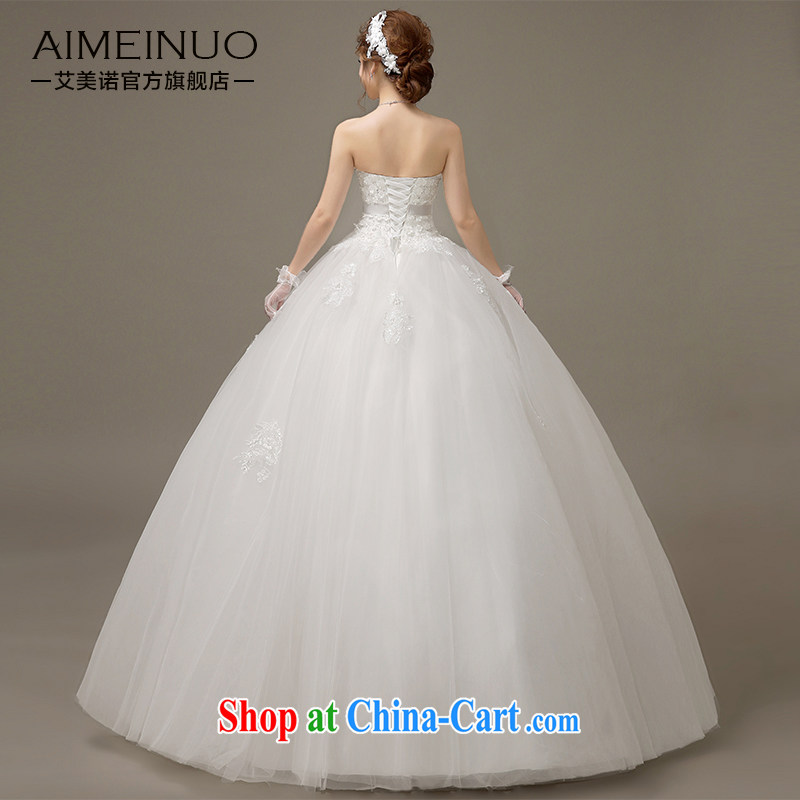 The United States and the 2015 spring and summer wedding dresses flowers lace bow-tie retro tie-Korean Princess sweet wiped his chest to H - 55 white XXL, the United States, Nokia (Imeinuo), online shopping