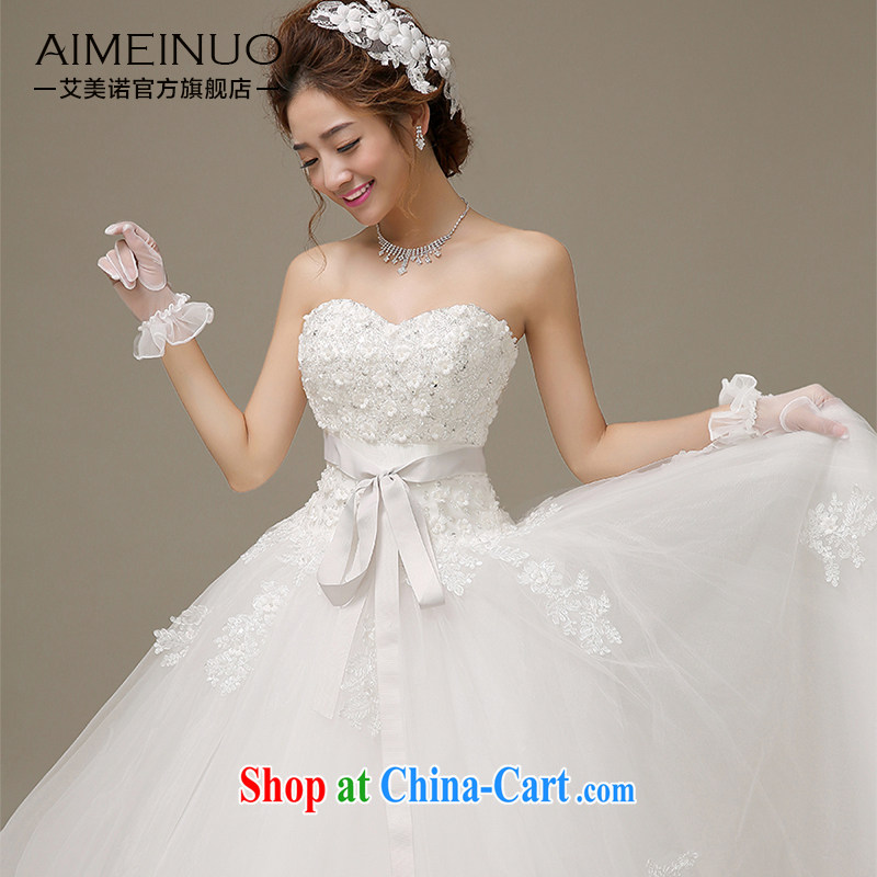 The United States and the 2015 spring and summer wedding dresses flowers lace bow-tie retro tie-Korean Princess sweet wiped his chest to H - 55 white XXL, the United States, Nokia (Imeinuo), online shopping