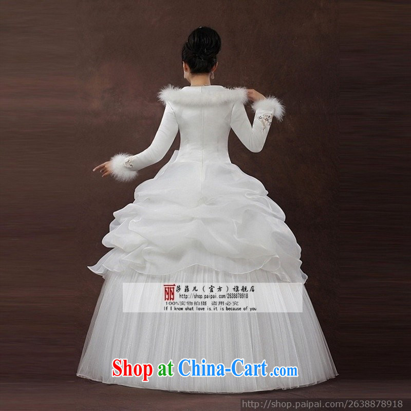 2014 new bride's wedding dresses Korean winter clothes winter wedding long-sleeved sweet the cotton Customer to size the do not return, love so Peng, shopping on the Internet