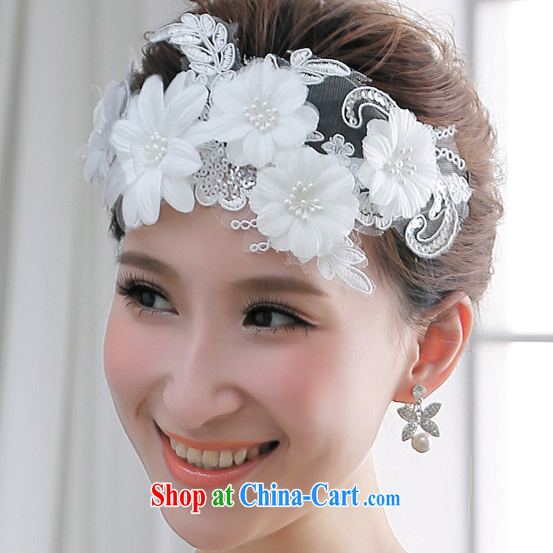 Seol Ki-hyeon flowers Cayman manual lace flowers and flower Korean bridal headdress Pearl water drilling short hair wedding hair accessories, flower Angel (DUOQIMAN), and shopping on the Internet