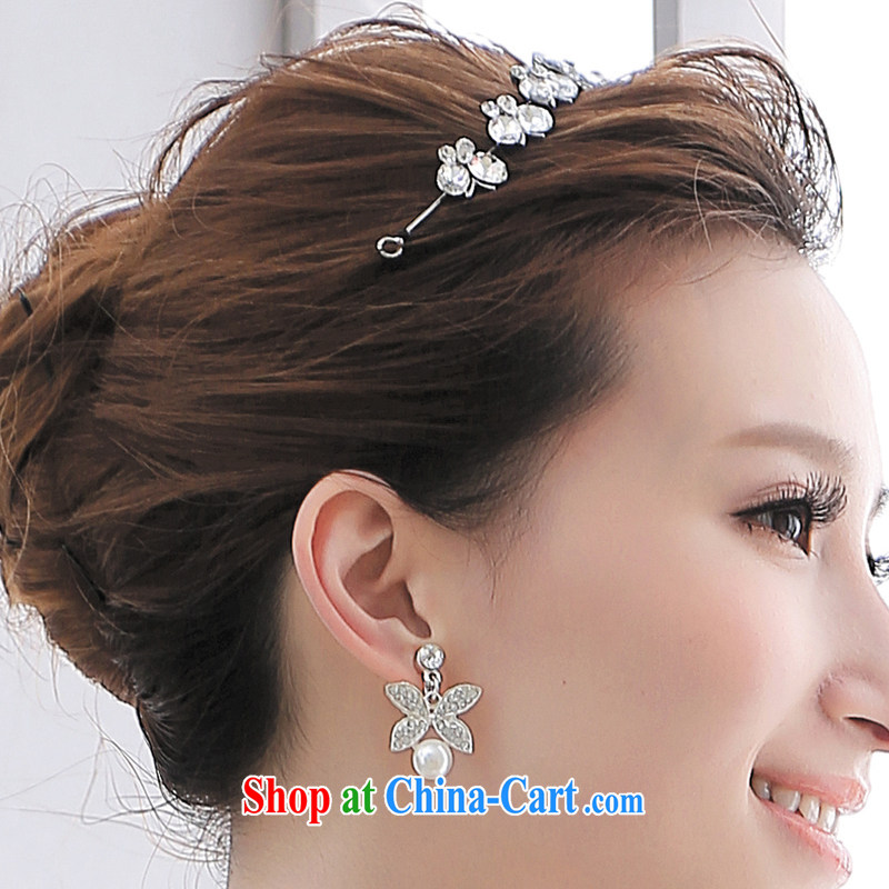 Flower-ki, bridal-jewelry forehead link water drilling Korean-style wedding head-dress and flower bridal headdress white, flower-gi (DUOQIMAN), and, on-line shopping