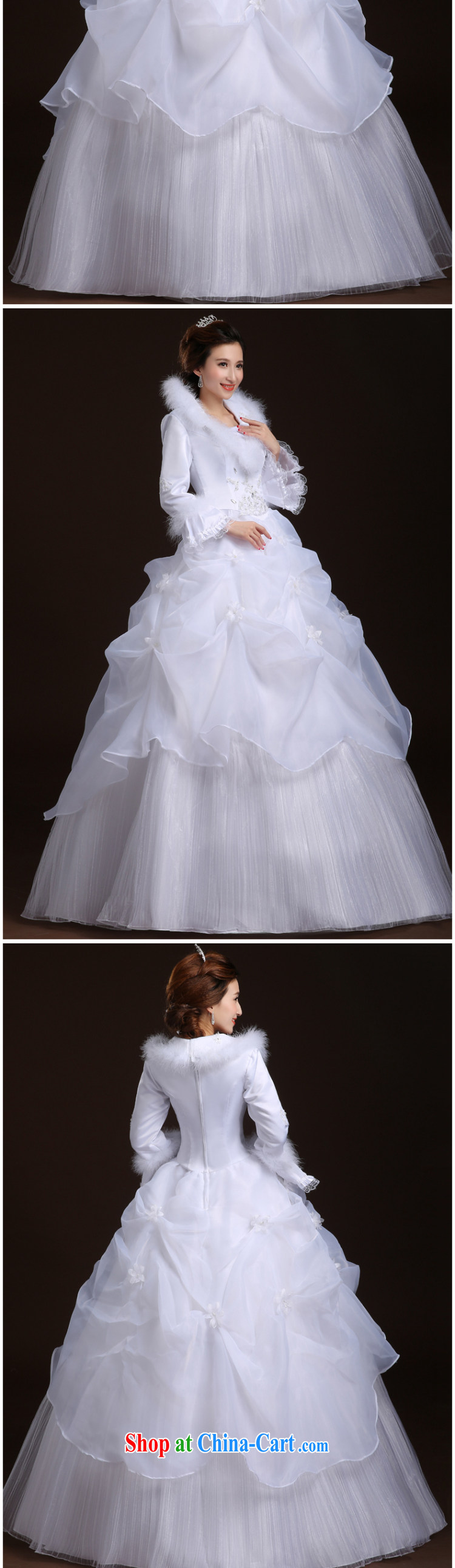 Wei Qi 2014 winter wedding dresses winter clothes wedding plus Gross winter warm wedding and cotton with long-sleeved wedding dresses, for wedding white XL pictures, price, brand platters! Elections are good character, the national distribution, so why buy now enjoy more preferential! Health