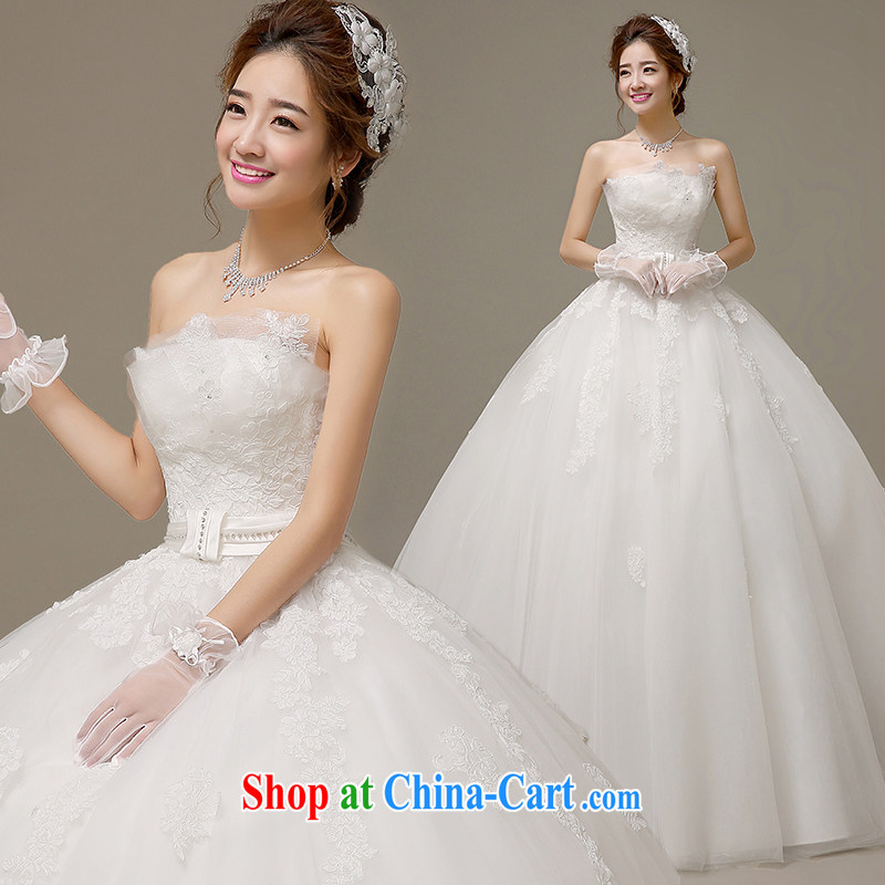 wedding dresses 2015 spring and summer Korean bridal wedding lace take a draw hem erase chest strap beauty with yarn H - 56 white XXL, AIDS, and the United States (Imeinuo), online shopping