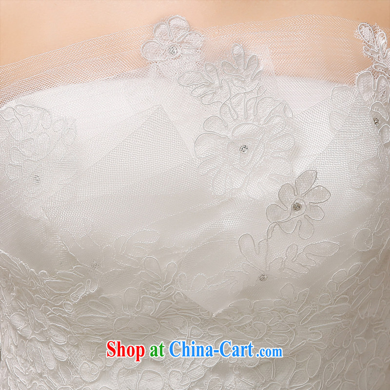 wedding dresses 2015 spring and summer Korean bridal wedding lace take a draw hem erase chest strap beauty with yarn H - 56 white XXL, AIDS, and the United States (Imeinuo), online shopping