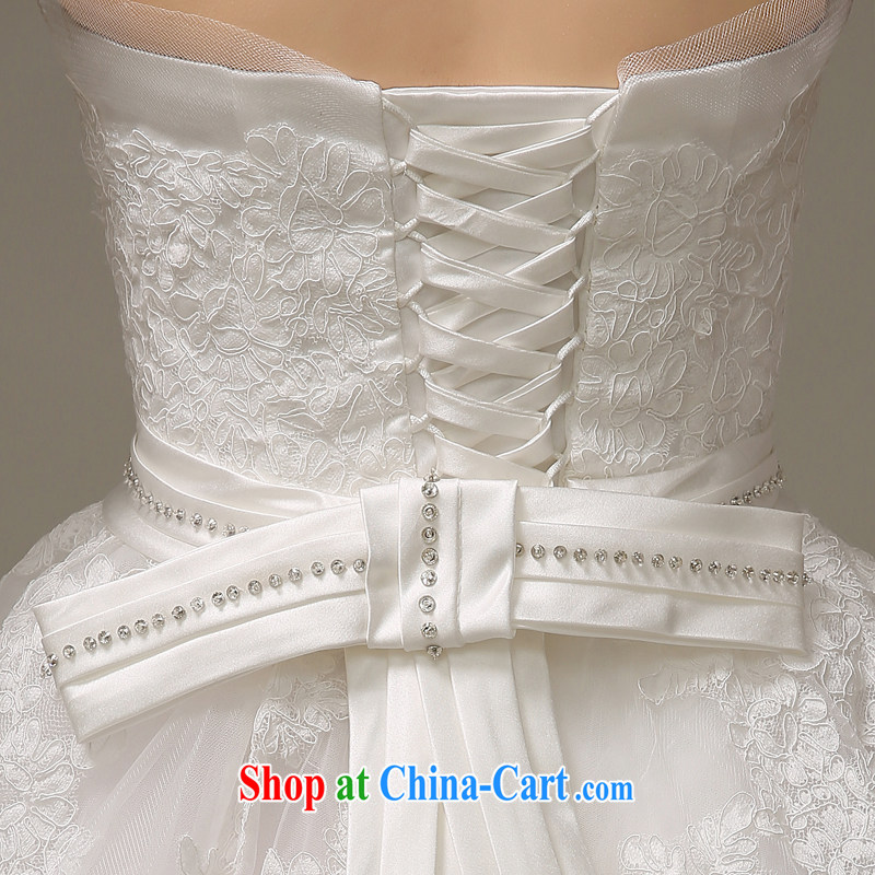 wedding dresses 2015 spring and summer Korean bridal wedding lace take a draw hem erase chest strap beauty with yarn H - 56 white XXL, AIDS, and the United States (Imeinuo), online shopping