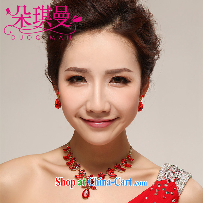Seol Ki-hyeon flowers, bridal jewelry Korean-style water drilling jewelry 2-piece kit marriage and ornaments necklaces earrings wedding accessories