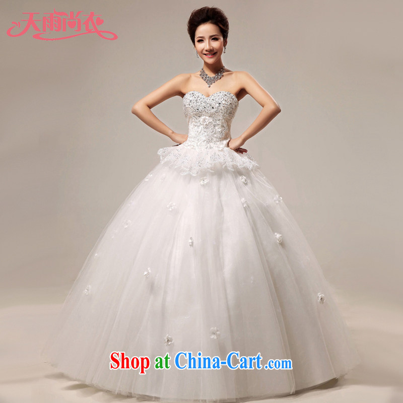Rain is still Yi 2015 new wedding dresses Korean Luxury Water drilling wiped chest strap marriages Princess skirt HS 912 white tailored