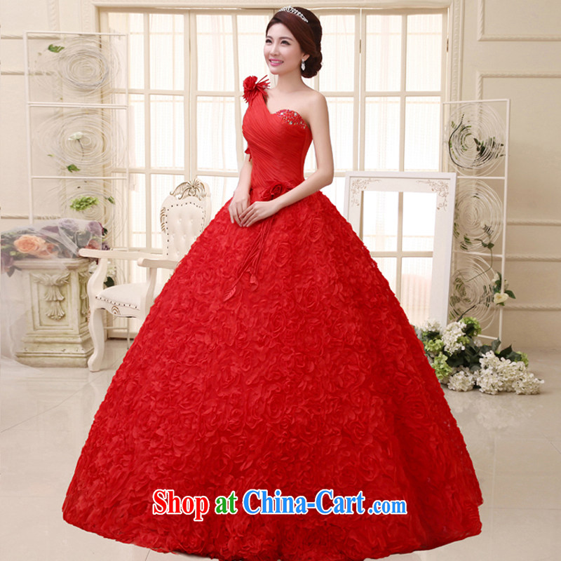 Rain is still clothing bridal dresses 2015 new single shoulder Princess marriage shaggy white dresses with large code wedding HS 915 red tailored, rain is clothing, and shopping on the Internet