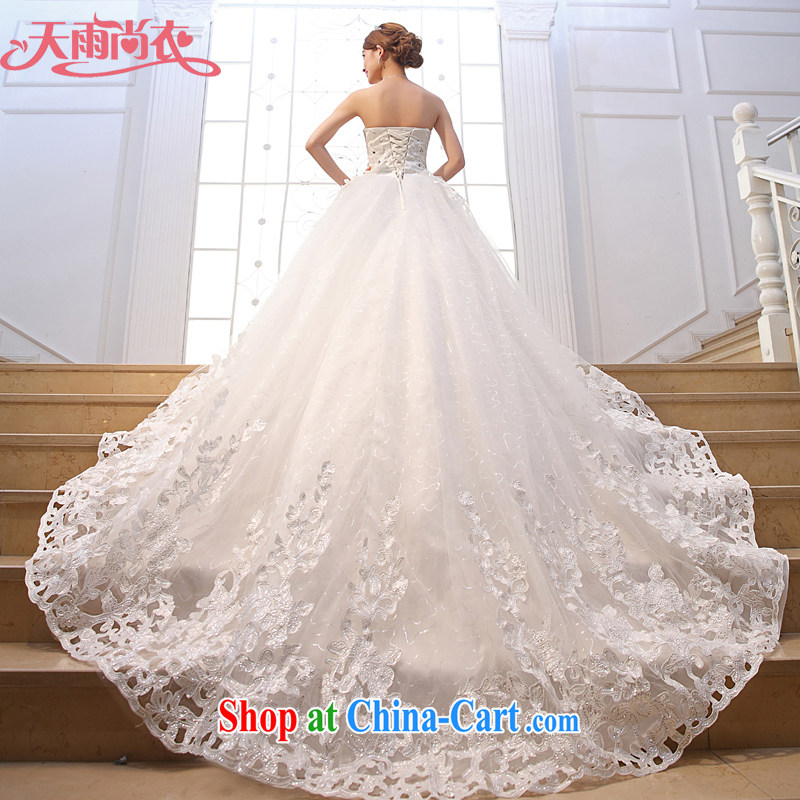 Rain is still Yi 2015 new upscale bridal tied with Korean-style bare chest wedding dresses Deluxe Big-tail HS 929 white tailored