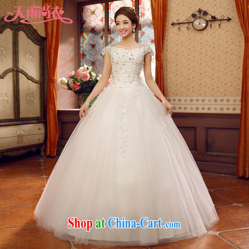 Rain is still clothing new 2015 Korean dress a shoulder bag shoulder bridal with strap white winter Wedding Video thin HS 934 white tailored
