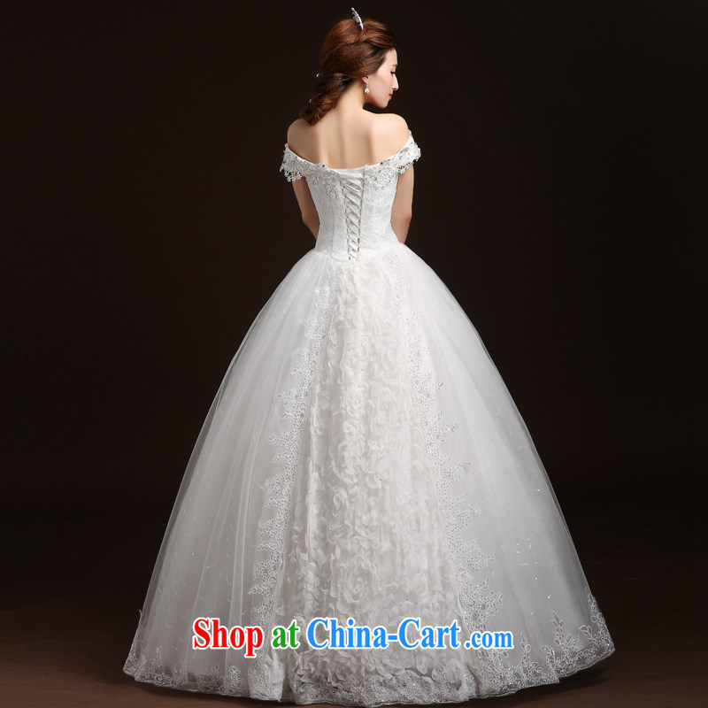 Qi wei wedding dresses summer new 20,151 field shoulder wedding shaggy dress bridal wedding with wedding tied with a large, white XL, Qi wei (QI WAVE), online shopping