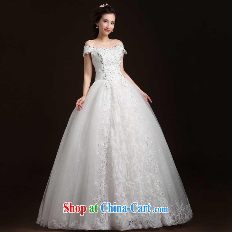 Qi wei wedding dresses summer new 20,151 field shoulder wedding shaggy dress bridal wedding with wedding tied with a large, white XL, Qi wei (QI WAVE), online shopping