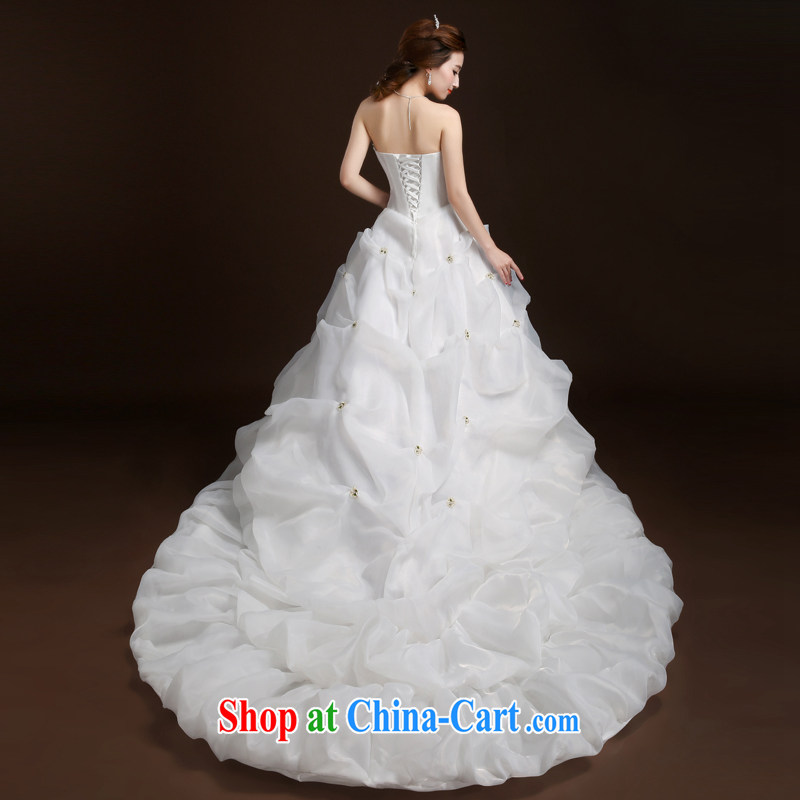 Wei Qi-tail wedding dresses 2015 summer new wipe chest wedding tail wedding wedding dresses tied with wedding, female A field dress white XL, Qi wei (QI WAVE), online shopping