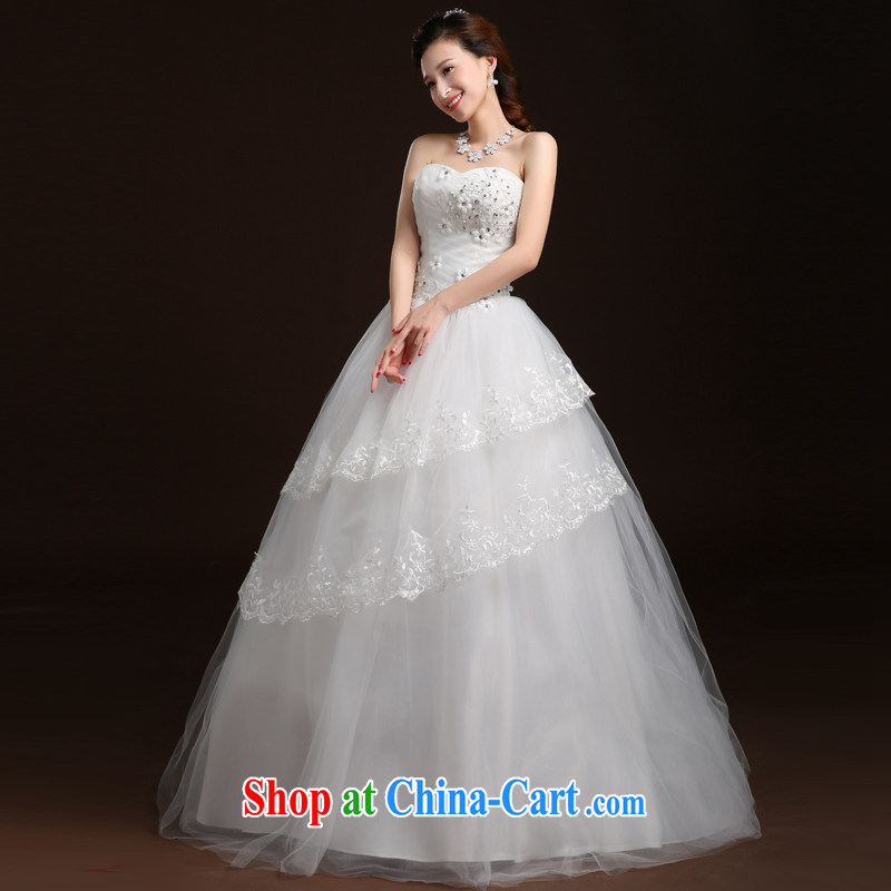Qi wei summer 2015 new wedding Korean wiped his chest wedding dresses with straps marriages wedding dresses shaggy dress wedding with white XL, Qi wei (QI WAVE), online shopping