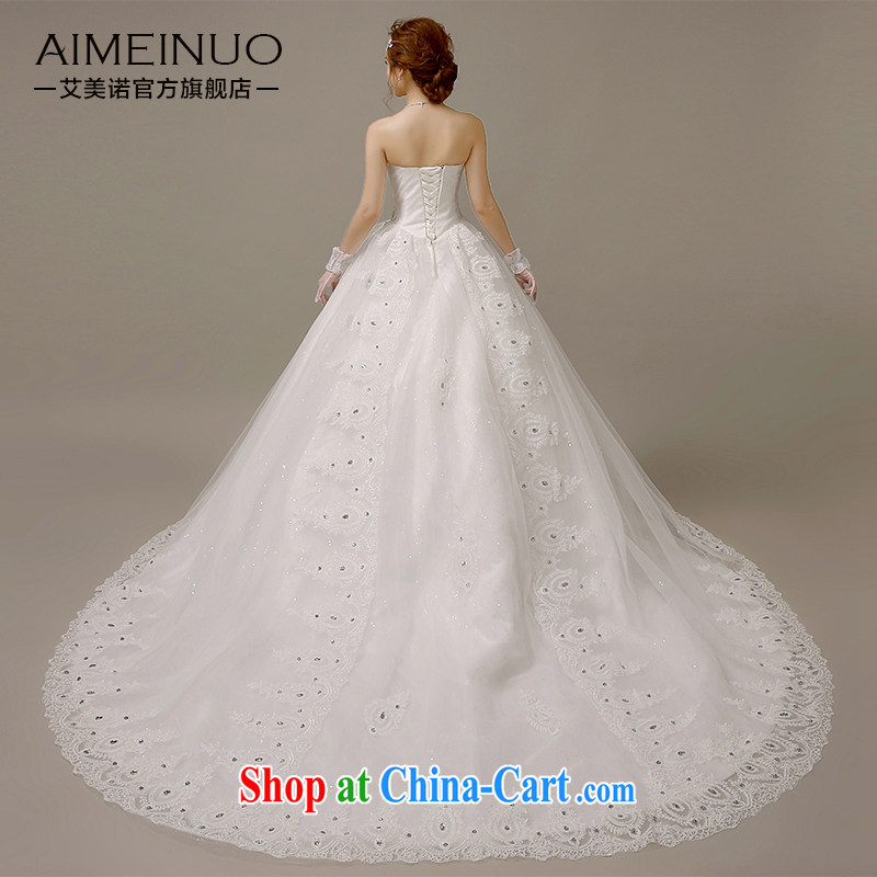 The United States, wedding dresses 2015 new Korean version inserts drill heart-shaped bare chest only American lace skirts with tie-cultivating graphics skinny tail H - 58 white XXL, the American (Imeinuo), online shopping