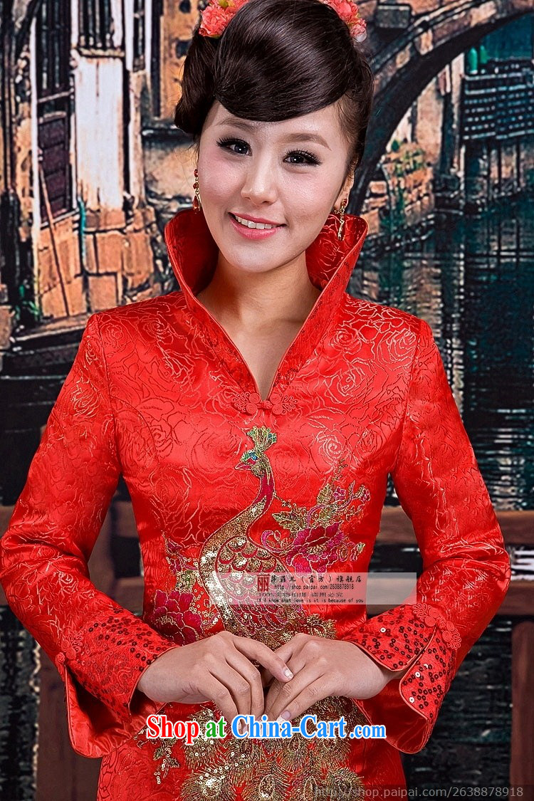 elegant qipao short stylish wedding dress day dresses wedding wedding toast etiquette wedding Customer to size up to do not return pictures, price, brand platters! Elections are good character, the national distribution, so why buy now enjoy more preferential! Health