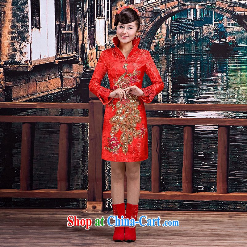 elegant qipao short stylish wedding dress day dresses wedding wedding toast etiquette wedding customer for this size will not be returned.