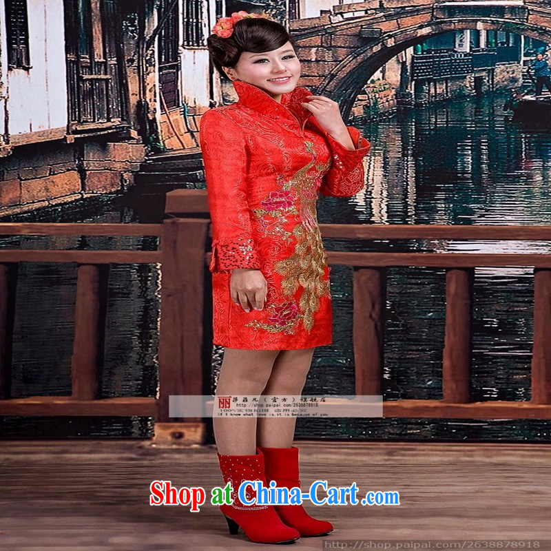 elegant qipao short stylish wedding dress day dresses wedding wedding toast etiquette wedding customer for this size will be no refunds or exchanges, so Pang, shopping on the Internet