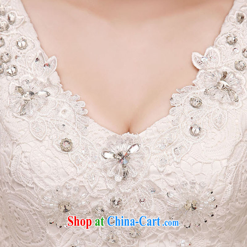Rain is still Yi marriages 2015 new Korean-style shoulders and elegant parquet drill lace straps with white graphics thin wedding HS 971 white tailored, rain is clothing, and shopping on the Internet