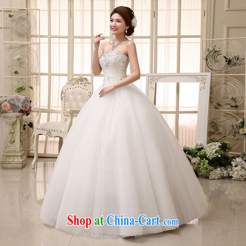 Rain is still Yi marriages 2015 new Wedding Fashion Princess wood drill lace tie-off chest white with yarn HS 973 white tailored, rain is still clothing, shopping on the Internet