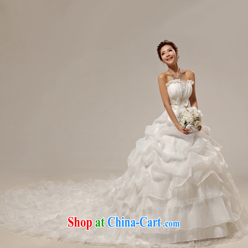 Rain is still Yi marriages 2015 new large, Princess the tail tie-down wedding HS 828 white tailored, rain is clothing, and shopping on the Internet