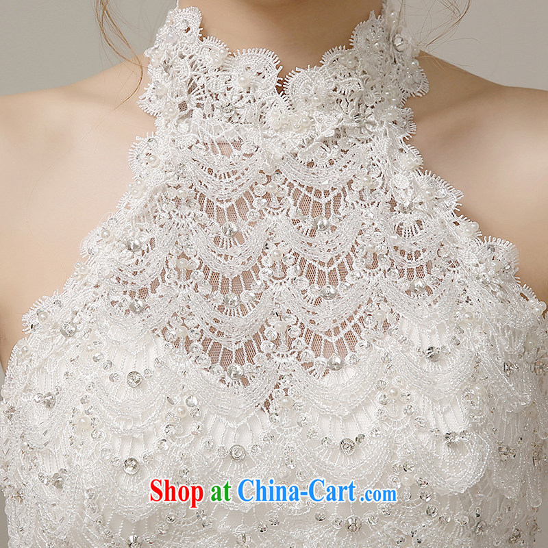 The United States, wedding dresses 2015 new stylish Korean version is also lace beaded bridal wedding beauty tied with small tail H - 61 white XL, AIDS, and the United States (Imeinuo), online shopping