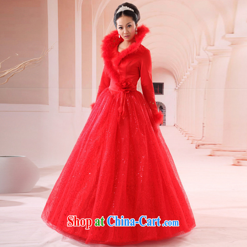 Red winter clothing wedding dresses new 2014 bridal long evening dress toast serving 405 customers to size will not be refunded, love so Pang, and shopping on the Internet