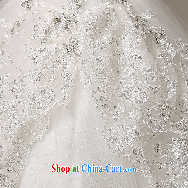 The United States, wedding dresses 2015 new Korean wood drill lace take off chest marriages beauty small tail strap H - 60 white XL, AIDS, and the United States (Imeinuo), online shopping