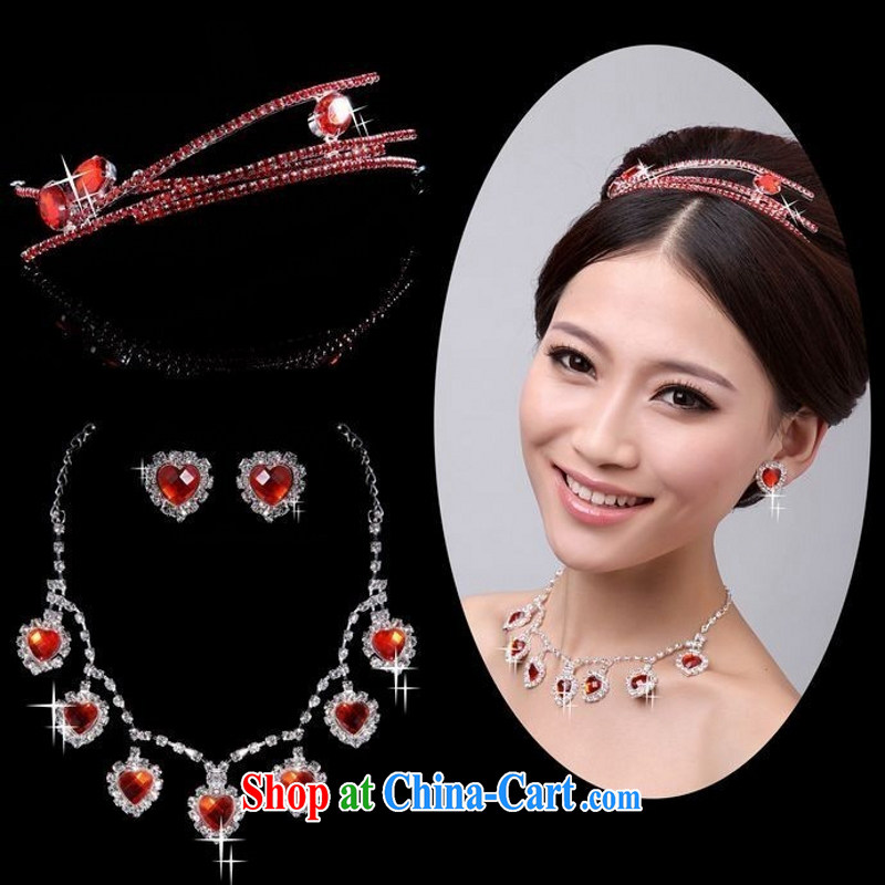 2014 new Korean-style marriages Pearl Pearl Light drill crystal Crown earrings necklace set TZ 0001, love so Pang, shopping on the Internet