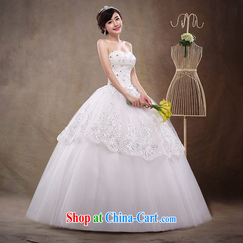 2015 new erase chest white with wedding bridal lace up Korean Princess style dress dress wedding dress girls white XXL, love life, and shopping on the Internet