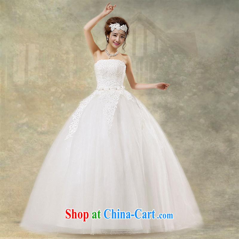 The United States, wedding dresses 2015 spring and summer Korean sweet Princess wedding retro lace bare chest beauty graphics thin straps with H - 64 white XL
