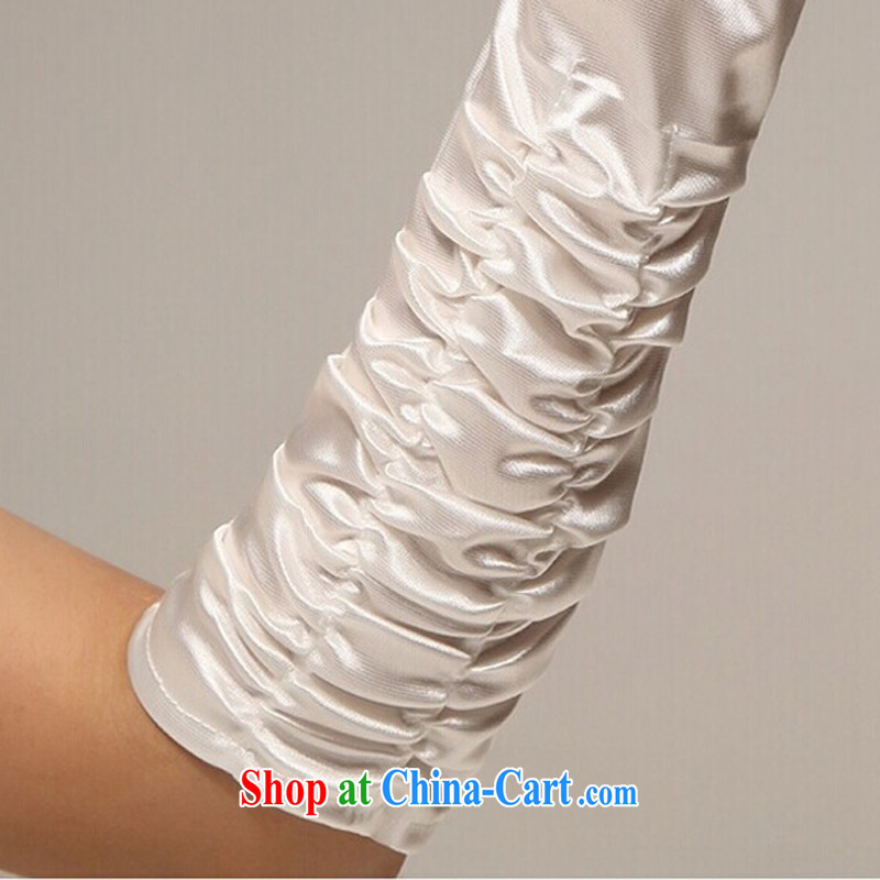 7 color 7 tone show photo building Photo Album wedding/Satin long gloves/M/white/red/sunscreen UV hand S 003 white long Satin are code, 7-Color 7 tone, shopping on the Internet