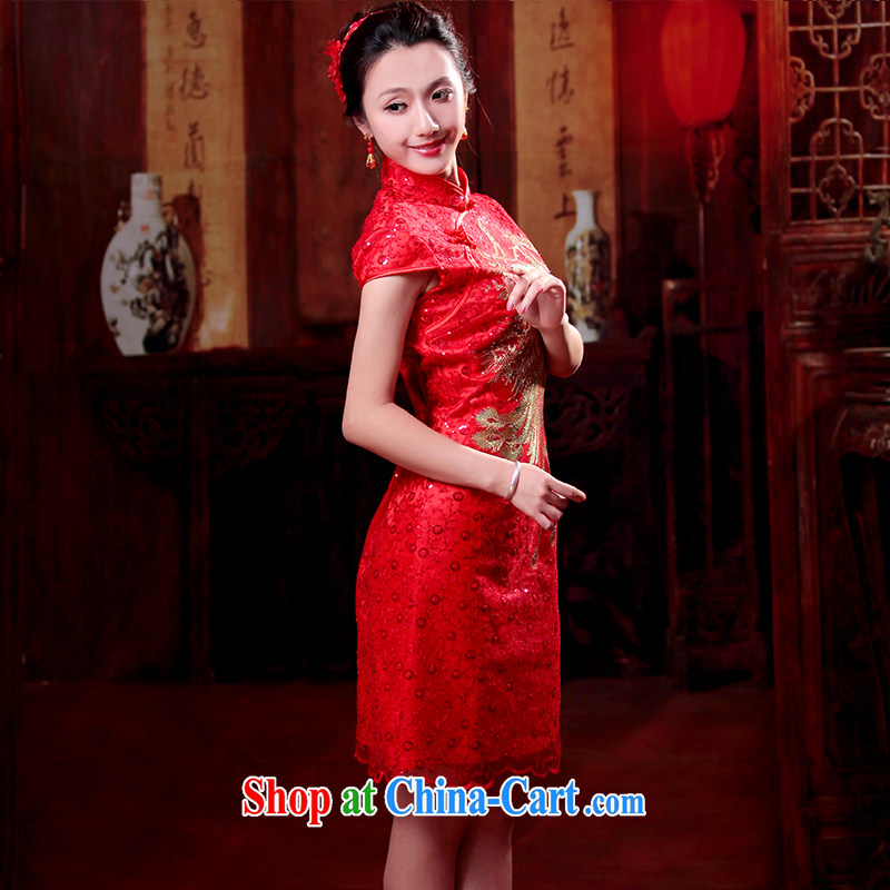 ruyi, 2014 new Chinese bridal dresses short, short-sleeved Phoenix - Use red bows dresses service 4611 4611 red XL sporting, wind, and shopping on the Internet