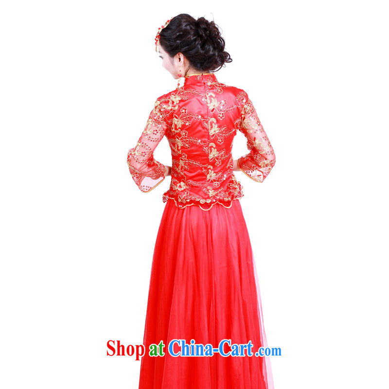 Ruyi wind marriages wedding red long gown wedding new alignment to toast dress 3098 3098 the dress XXL sporting, wind, shopping on the Internet
