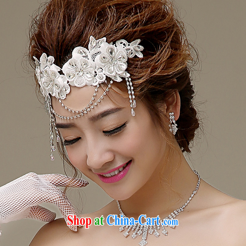 The United States and the bride's wedding dresses toast serving head-dress bridal and flower bridal wedding accessories lace inserts drill with flowers and ornaments white TH - 01 white, and the US (Imeinuo), shopping on the Internet