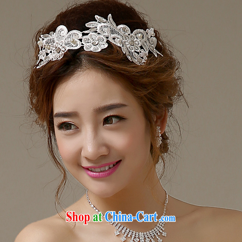 The United States and the bride's wedding dresses toast clothing and jewelry bridal and flower bridal wedding accessories lace inserts drill with flowers and ornaments white TH - 06 white, the United States, (Imeinuo), shopping on the Internet