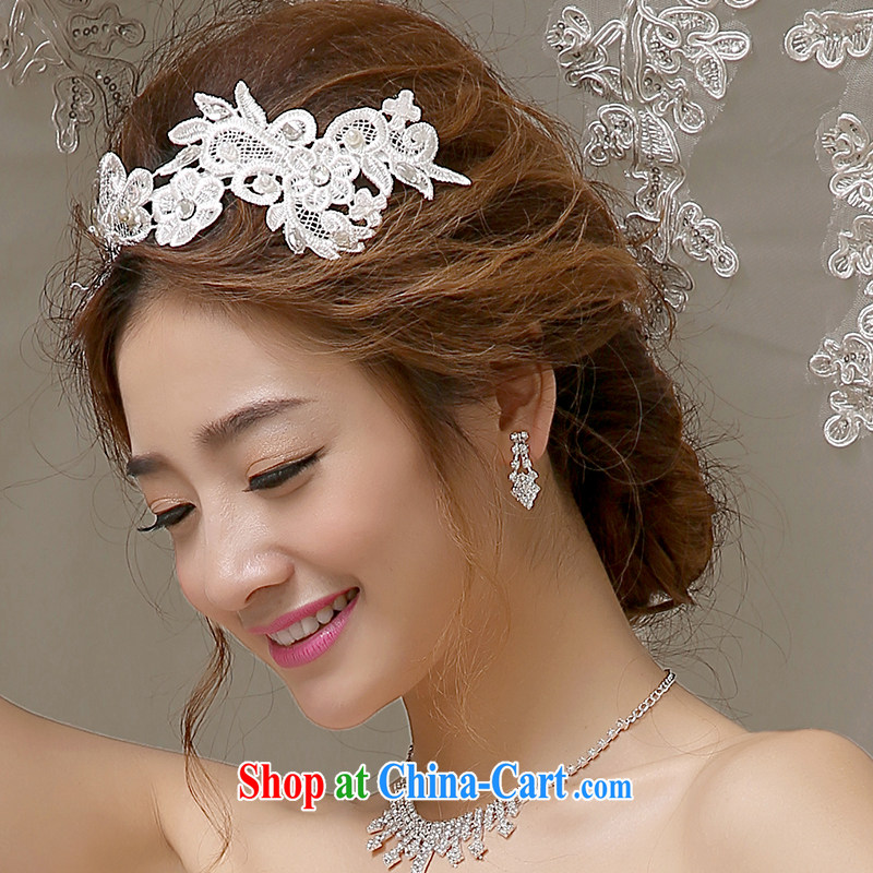 The United States and the bride's wedding dresses toast clothing and jewelry bridal and flower bridal wedding accessories lace inserts drill with flowers and ornaments white TH - 06 white, the United States, (Imeinuo), shopping on the Internet