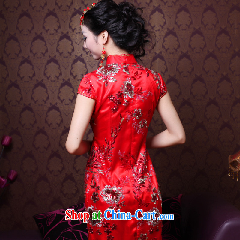 ruyi, 2014 new stylish lace bows Service Bridal beauty wedding dresses red cheongsam dress 3086 3086 red XXL sporting, wind, shopping on the Internet