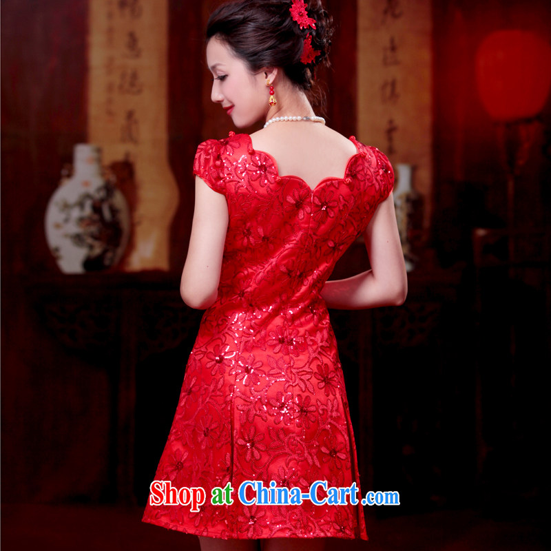 Ruyi style in a new summer bride toast wedding service short red dress, qipao stylish wedding 4610 4610 red XXL sporting, wind, shopping on the Internet