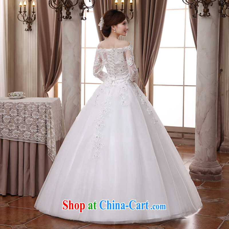 Honey, bride wedding dresses 2015 new, long-sleeved Palace antique lace larger graphics thin pregnant Princess Korean custom marriages by go white with XL, honey, bride, shopping on the Internet